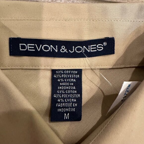 DEVON & JONES WOMENS TAN LONG SLEEVE BUTTON SHIRT MEDIUM NWOT - Picture 6 of 8